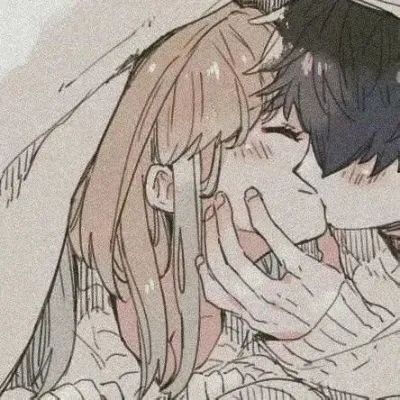 kiss情头双人动漫图片