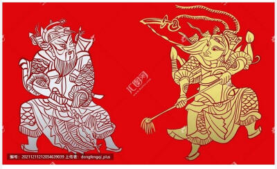 传统民俗文化武将门神烫金版年画 秦琼 尉迟