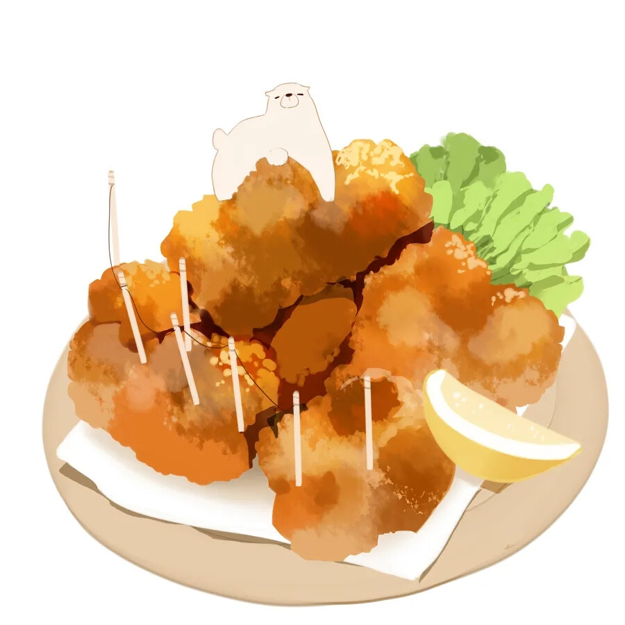 手绘插画——美食