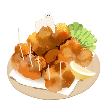 手绘插画——美食