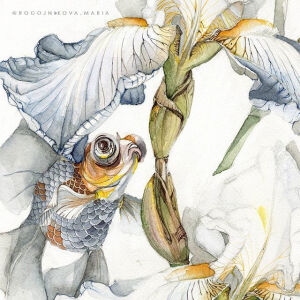 花下游鱼戏， ins：rogojnikova.maria ​​​