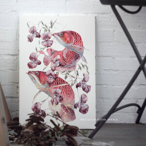 花下游鱼戏， ins：rogojnikova.maria ​​​