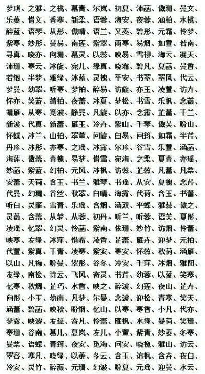 取雅名字典