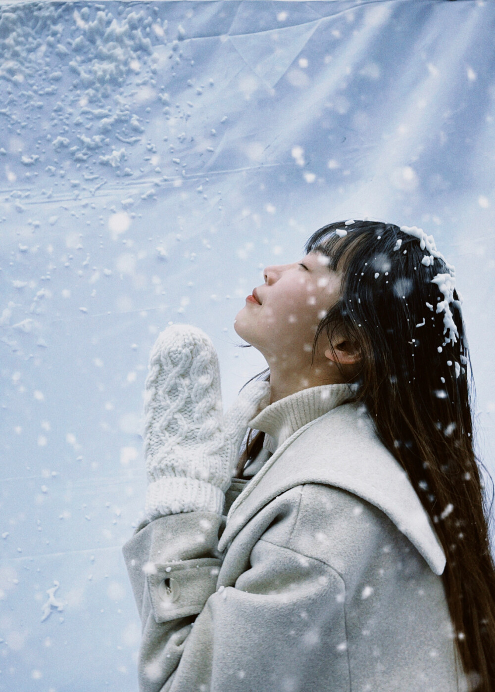 室内雪景拍照