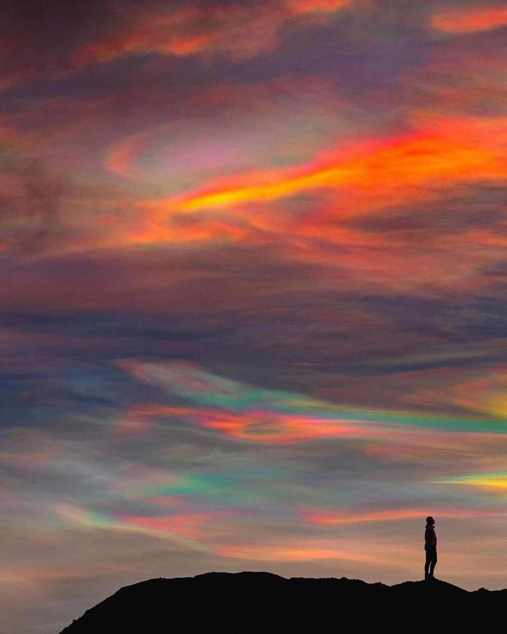  冰岛 贝母云 Polar stratospheric clouds over Iceland @h0rdur