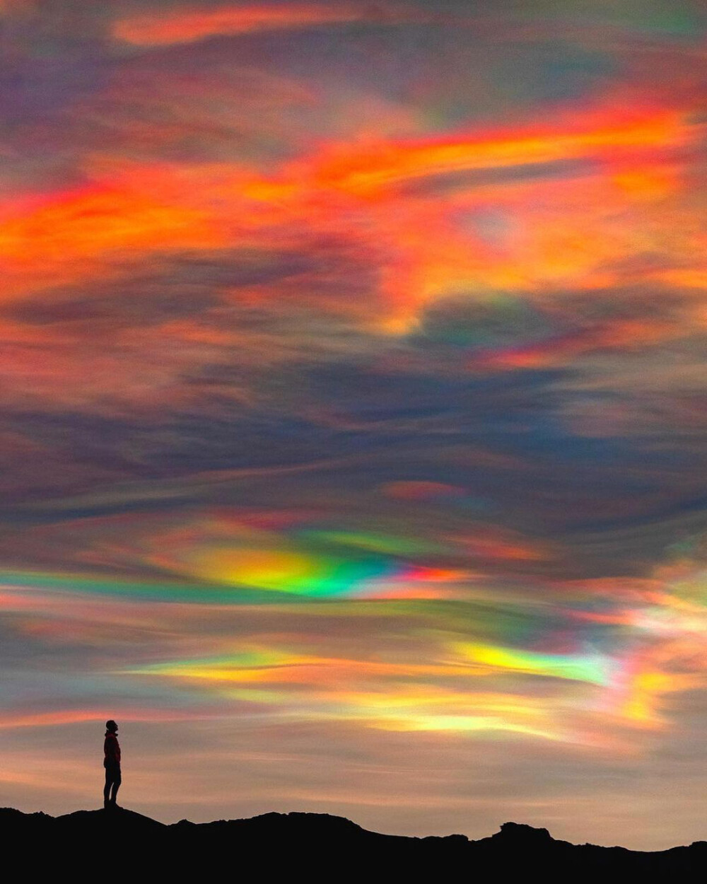  冰岛 贝母云 Polar stratospheric clouds over Iceland @h0rdur