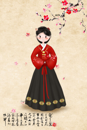 【古风插画】#汉服# 作者：哲哲alth  图源 zcool 