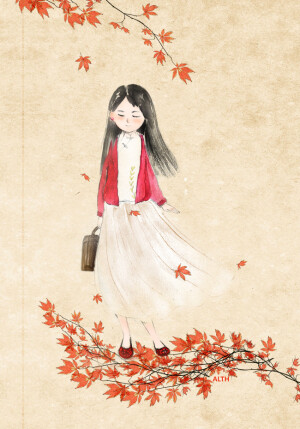 【古风插画】#汉服# 作者：哲哲alth  图源 zcool 