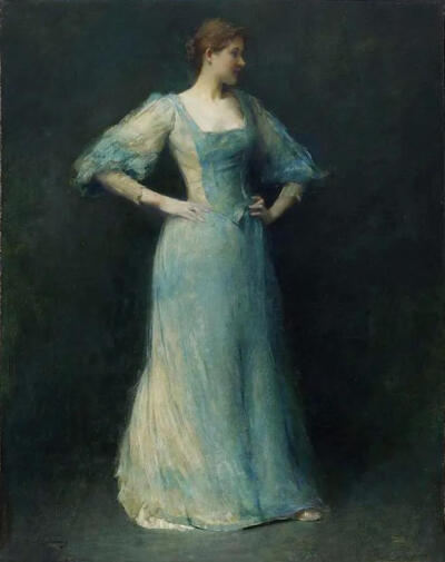 The blue dress