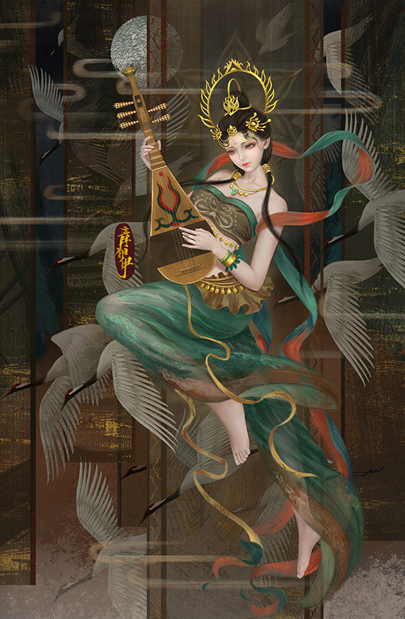 【古风插画】作者:青伊伊 涂鸦王国.《飞天系列》