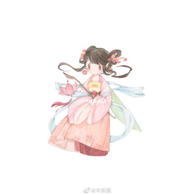 【古风插画】#小可爱系列# 作者：木实君