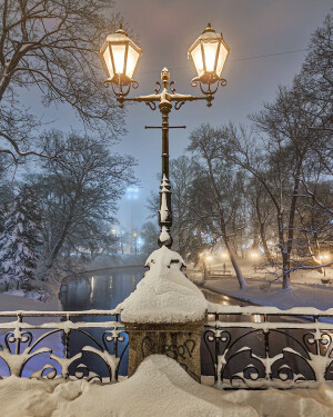 美景·拉脱维亚里加的雪景