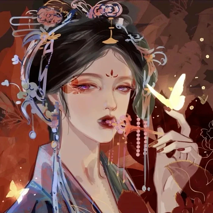 古风女头 "秋风生渭水 落叶满长安"