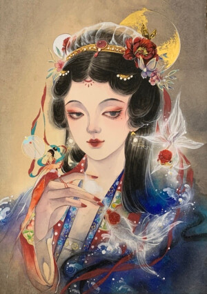 【水彩古风美人】作者：大花huamama