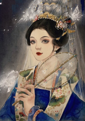 【水彩古风美人】作者：大花huamama