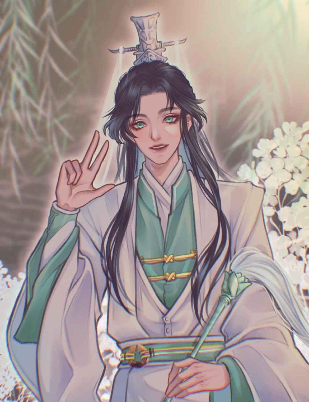 天官赐福 师青玄 谢怜 花城 画师:鸟之诗tsu… - 高清图片，堆糖，美图壁纸兴趣社区