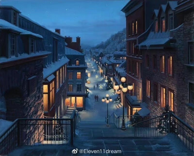 童话世界里的冰雪小镇
Evgeny Lushpin 油画作品