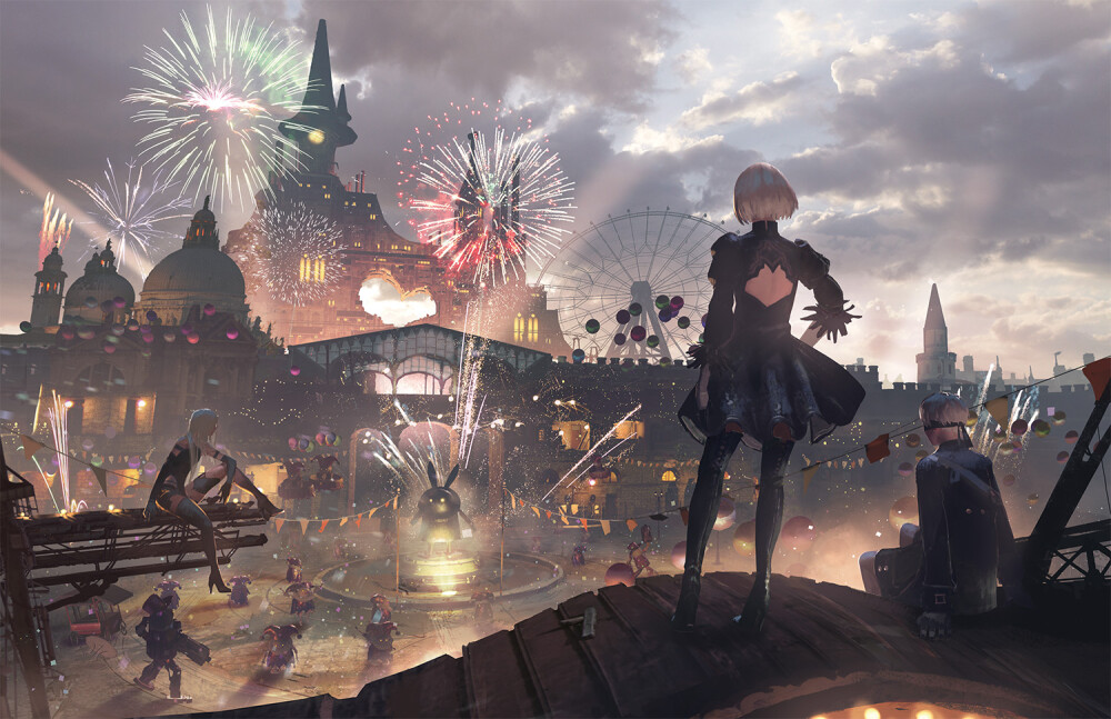 动漫壁纸 插画 动漫场景 板绘 壁纸 背景图 twitter@lownine