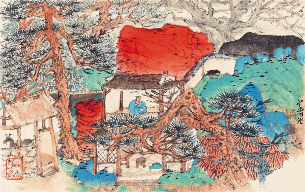 国画，盛文锦山水画，山水画，水墨画，青绿山水画，中国美术学院，中国美术家协会会员，中国工笔画学会会员，江苏省美术家协会会员。