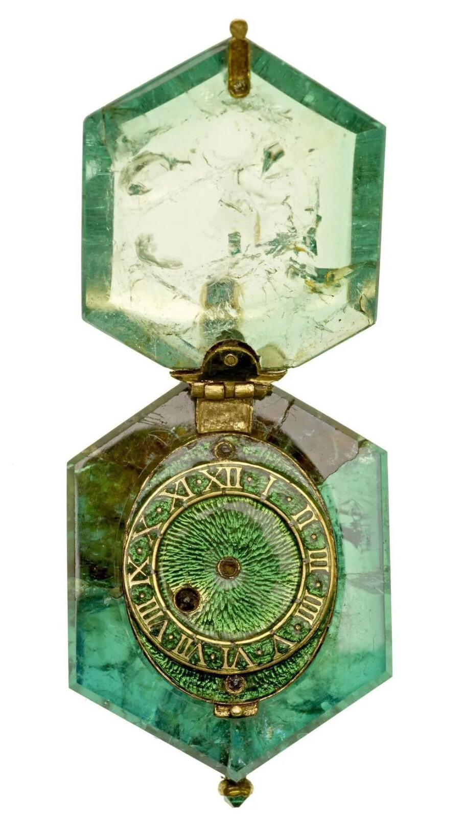 哥伦比亚祖母绿黄金怀表/藏于伦敦博物馆/哥伦比亚祖母绿在1500年代