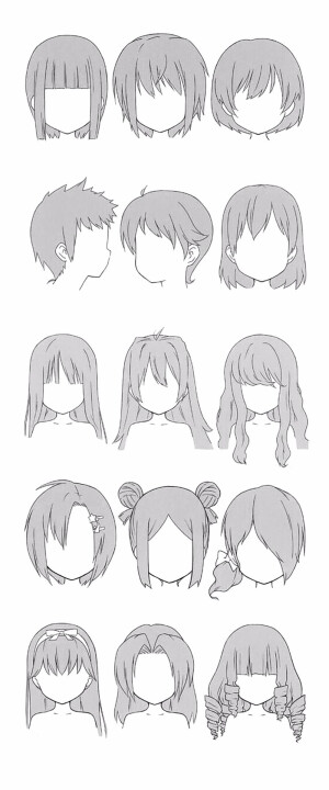 女生动漫头发素材