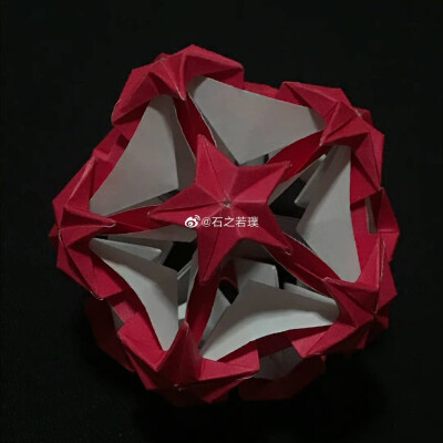 [手工-折纸-花纸球][原创版]原创设计“茑萝”～一个系列的原创设计～##体构成##花纸球##折纸##花球##随手拍##手工# ​​​
