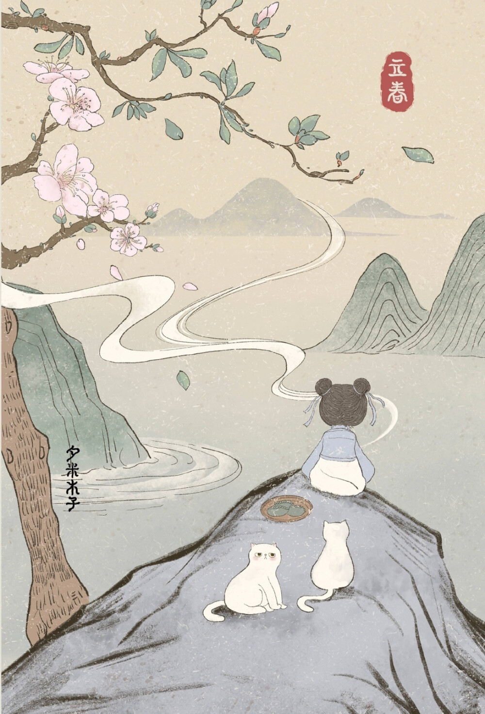 画师夕米木子 的二十四节气国风插画作品一组 ​​​