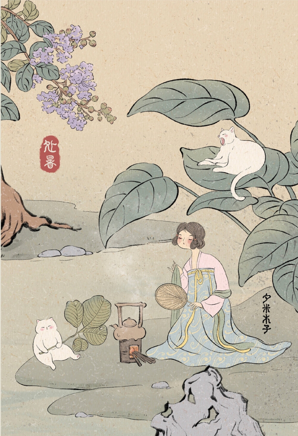 画师夕米木子 的二十四节气国风插画作品一组 ​​​