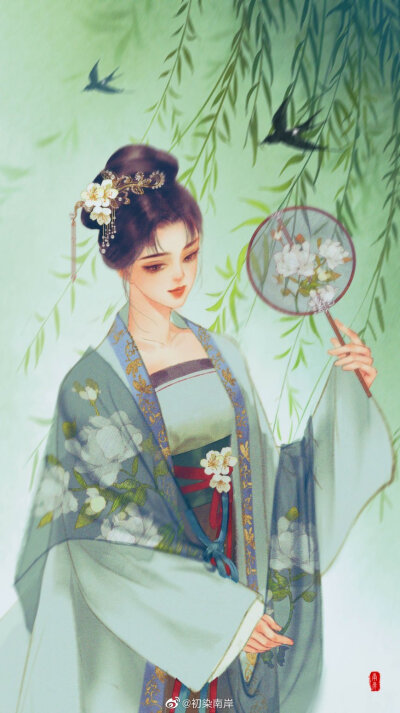 手绘女