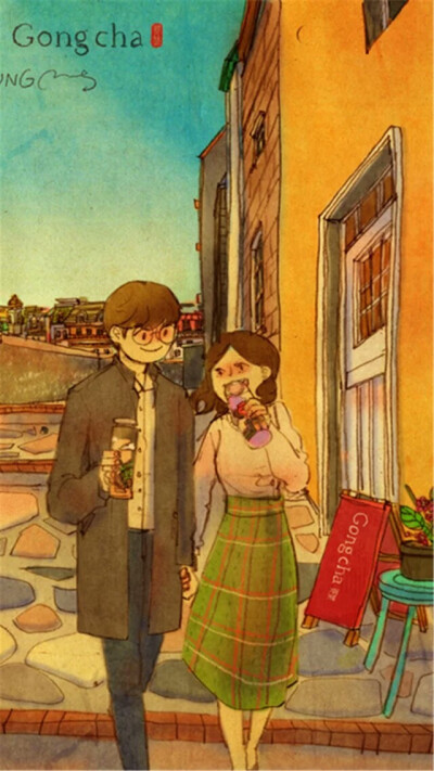 情侣日常，情侣插画，温暖，治愈