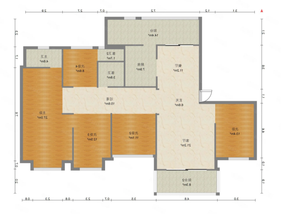 新中式混搭北欧极简
户型：五室两厅两卫
面积：180m²
坐标：湖北武汉
费用：80W