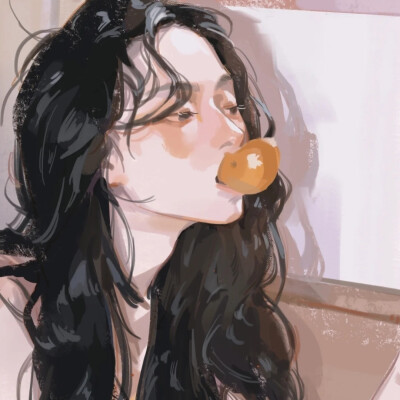 风格女头插画厚涂