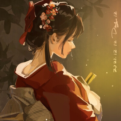 风格女头插画厚涂