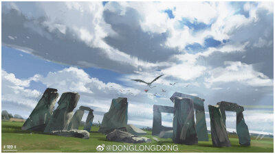 绘师 DONGLONGDONG 无牙仔 冰原 海岛 沙滩 云端 星空