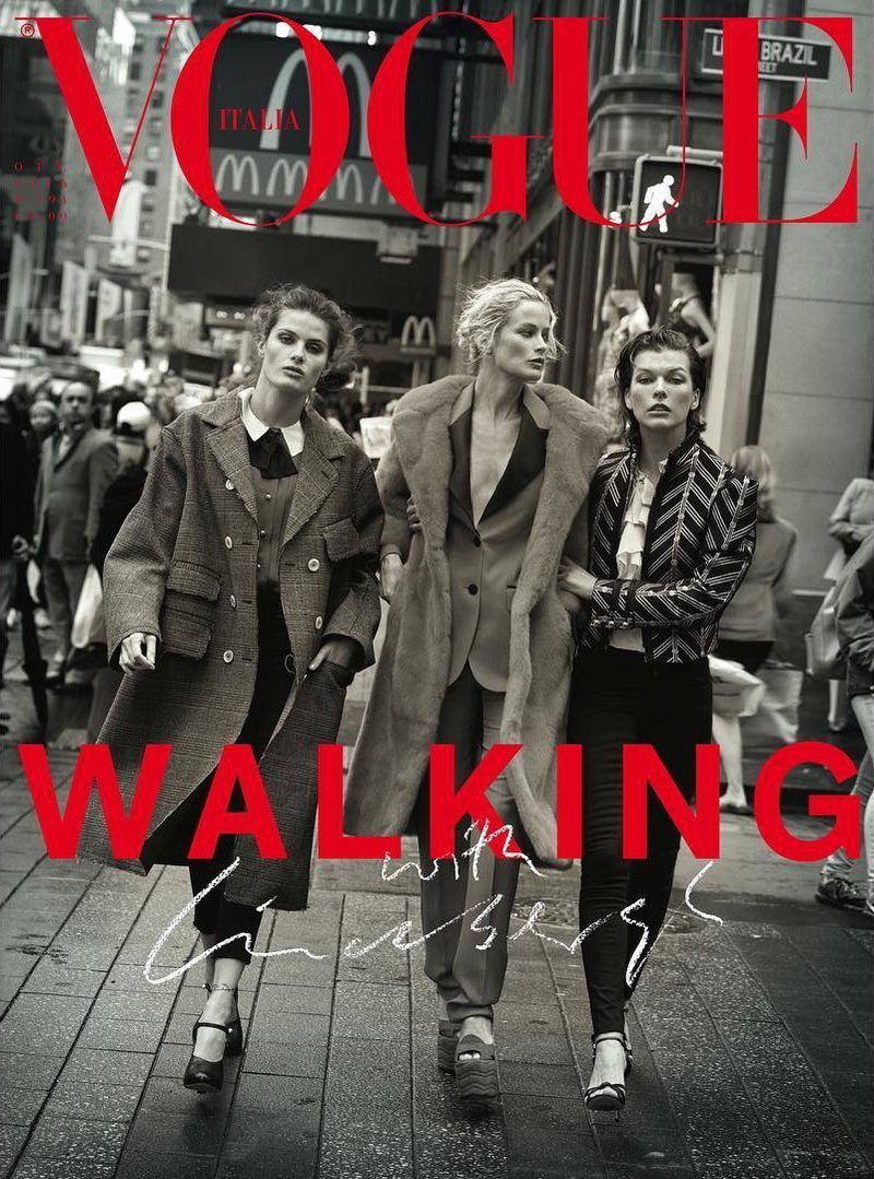 Vogue Italia October 2016 "Walking"
Photography : Peter Lindbergh
Styling : Julia von Boehm
Models: 刘雯, Carolyn Murphy, Isabeli Fontana, Karen Alexander, Karen Elson, Lara Stone, Milla Jovovich, Amber Valletta, Adriana Lima, Eva Herzigova, Tao Okamoto, Liya Kebede, Sasha Pivovarova and more