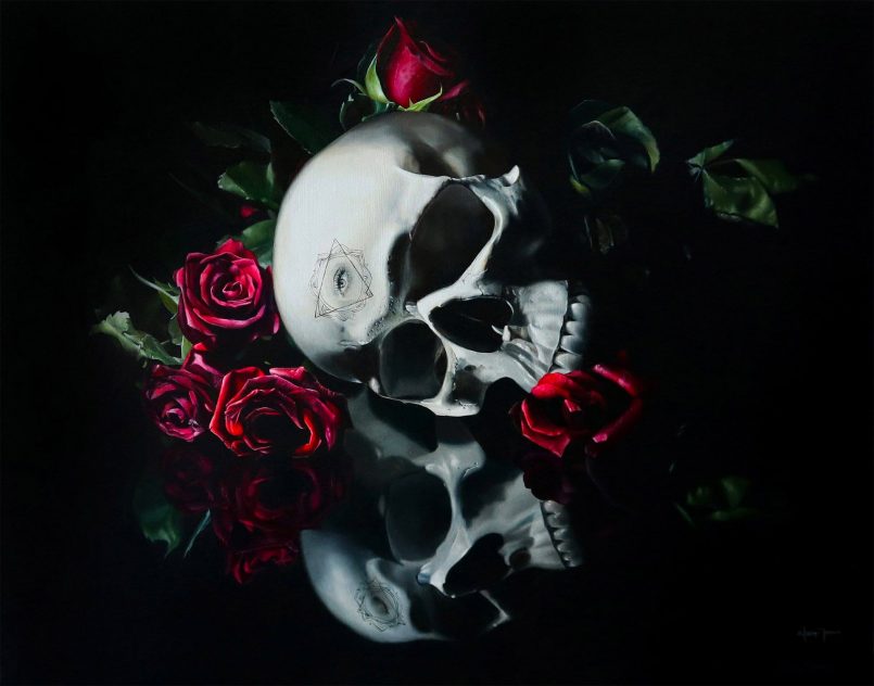 Skull Paintings by Clare Toms
Exquisite oil paintings of skulls byClare Toms, a visual artist that spends her time between Australia and Mexico.