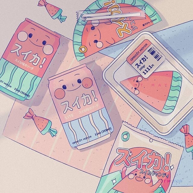 超喜欢的糖果配色的夏日插画
画师：Apricotmayor ​