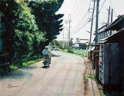 田中己永（Tanaka Minori）日本画家，毕业于东京艺术大学。
田中己永的水彩画以风景为主，纯朴静谧而又生机盎然，如同回到故乡。