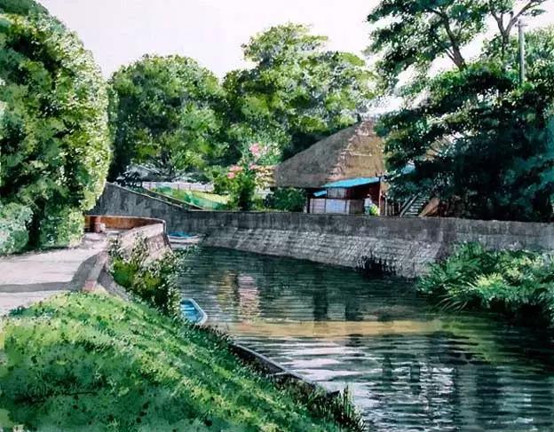 田中己永（Tanaka Minori）日本画家，毕业于东京艺术大学。
田中己永的水彩画以风景为主，纯朴静谧而又生机盎然，如同回到故乡。