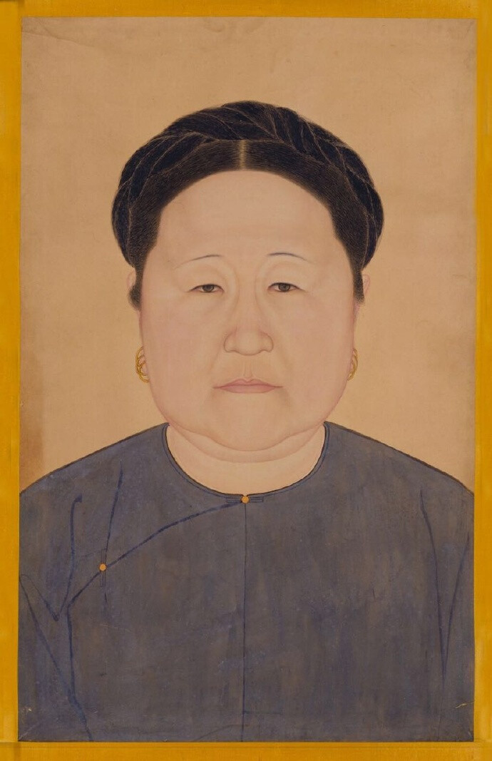 孝庄文皇后正面半身像，清宫廷画家绘，纵56… - 高清图片，堆糖，美图壁纸兴趣社区
