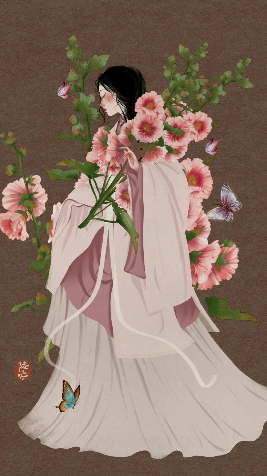 国风人物插画，作者：陆三冬