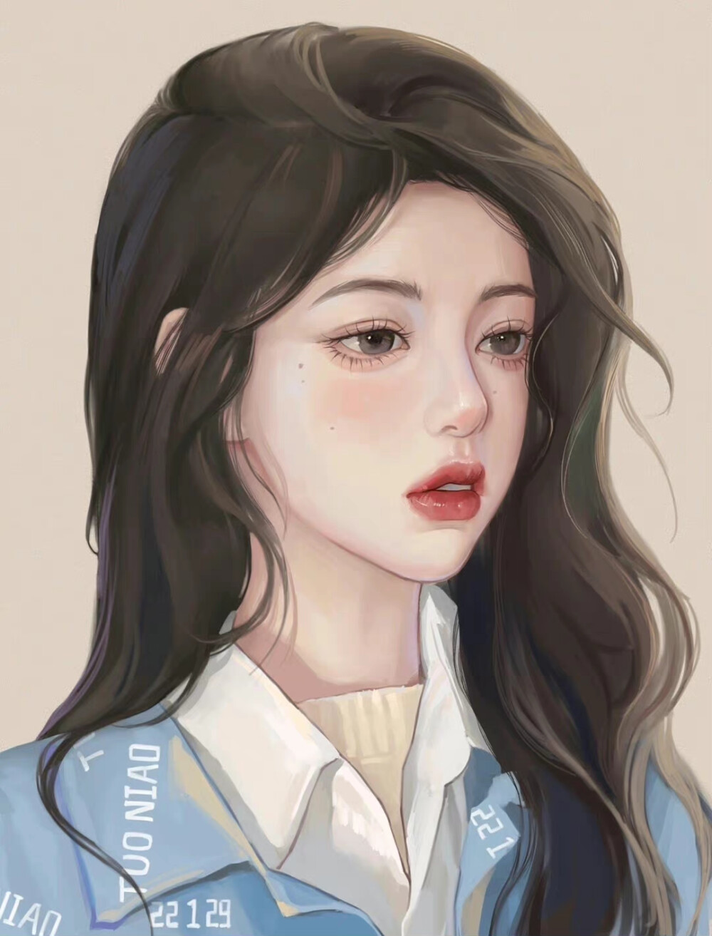 一组绝美插画风小众女生头像
cr老师：@哈士奇味的鸵鸟a