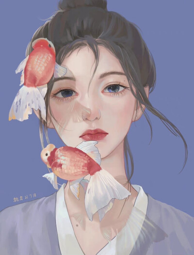 一组绝美插画风小众女生头像
cr老师：@哈士奇味的鸵鸟a