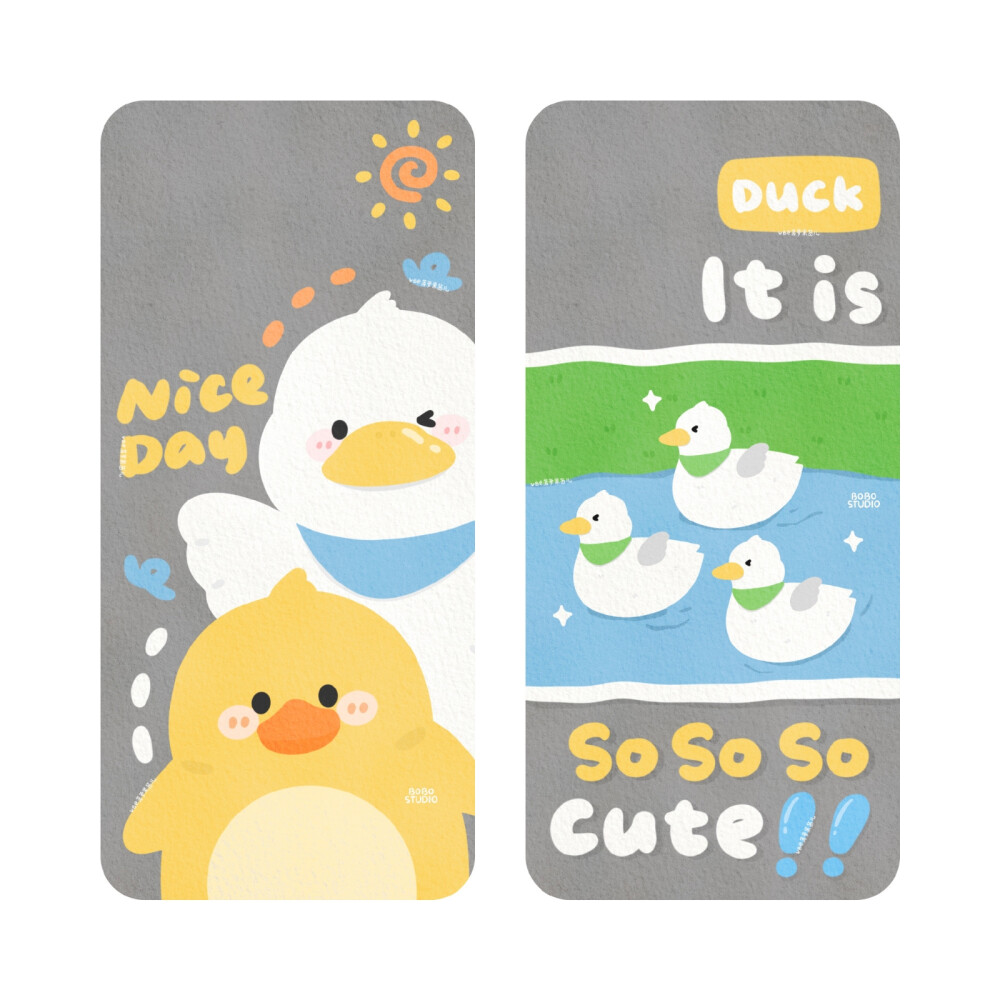 更一组大白鸭的日常生活插画壁纸～
画师:菠萝果酱儿