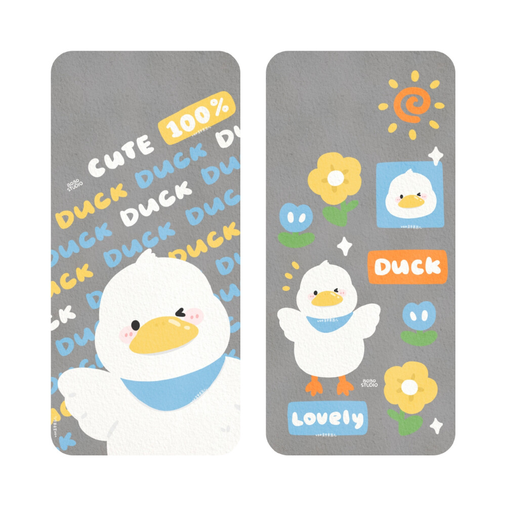 更一组大白鸭的日常生活插画壁纸～
画师:菠萝果酱儿