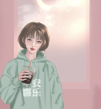 “能遇见你，是银河慷慨赠我的糖”
情侣头像｜手绘头像
来源: xhs原创画师【琦琦子S在画画】