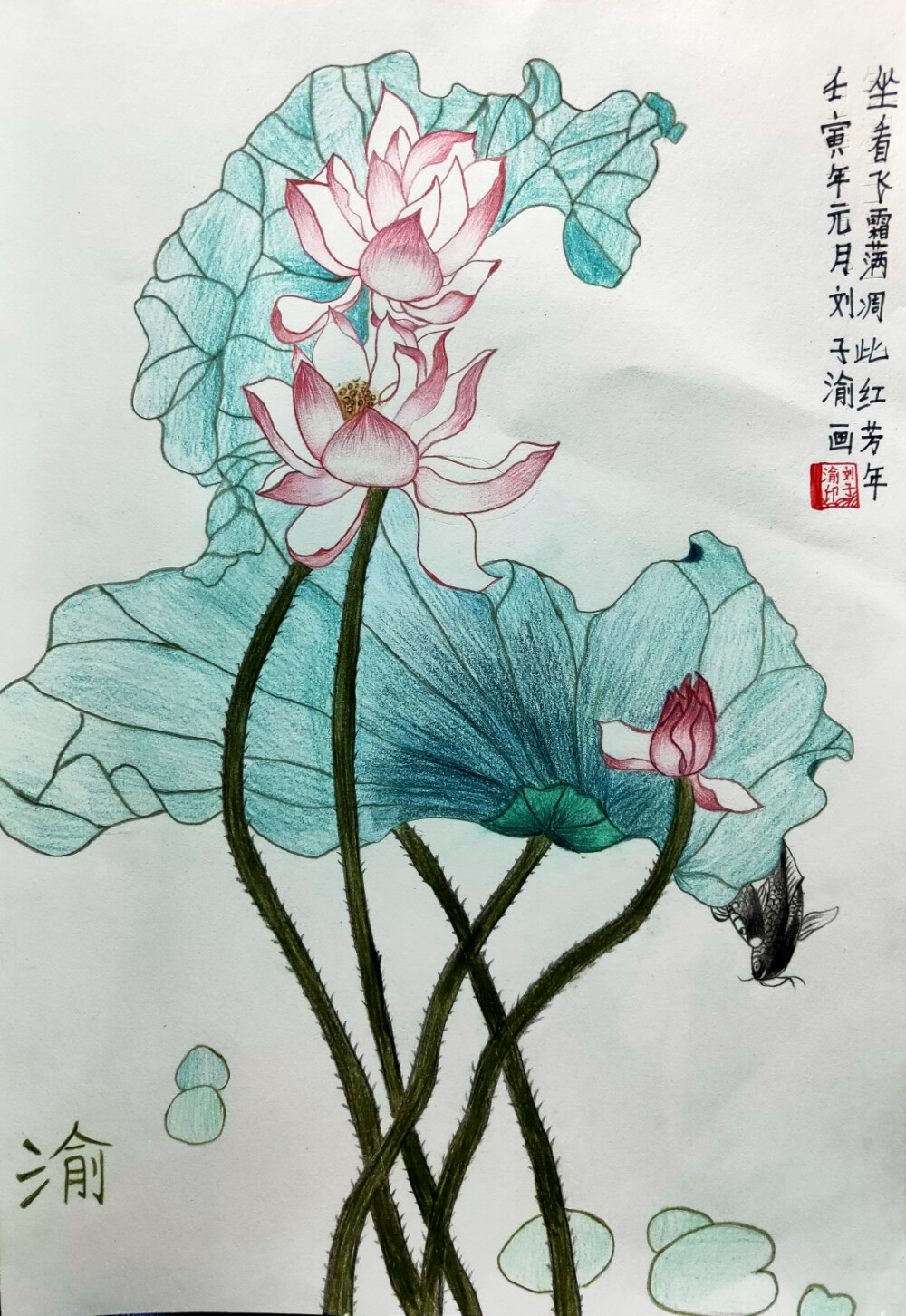 彩铅荷花艺彩时光