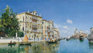 秘鲁艺术家Federico del Campo画笔下100多年前阳光明媚的威尼斯。 ​