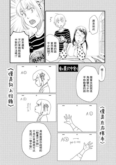 漫画-动画师：1动画执行“制作进行”；2工作任务拆分公司部门；3摄影软件制作；4必须开始画了；56打草稿的素描（辅助线）；7技术没有知识和训练是做不好的；89动画分割（素描分割