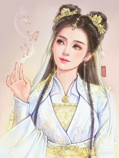 手绘人物 美女线描